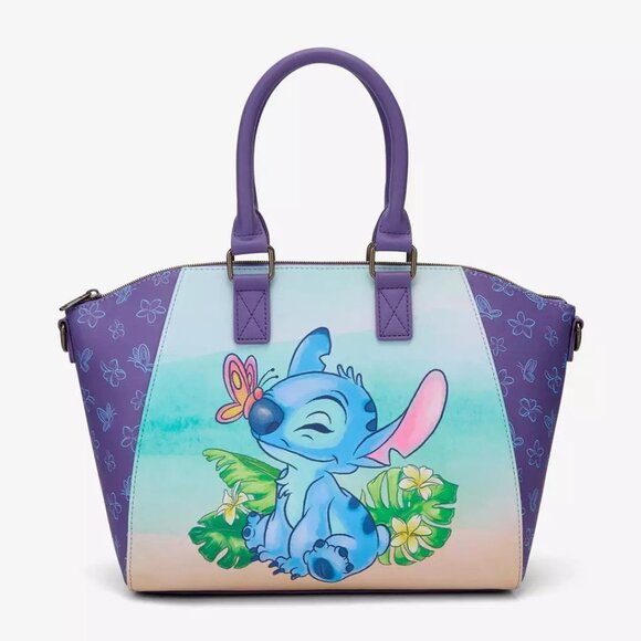 Loungefly Disney Lilo & Stitch Satchel Butterfly Floral Purse Handbag Crossbody - Picture 1 of 4